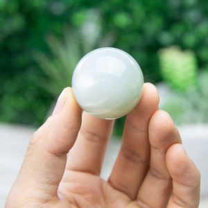 Alternative view of Silky Sage Green Moonstone Sphere
