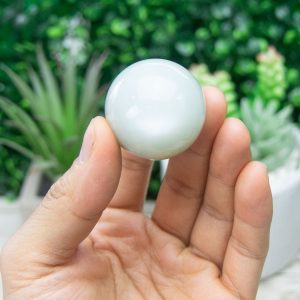 Alternative view of Silky Sage Green Moonstone Sphere