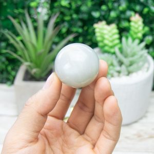 Alternative view of Silky Sage Green Moonstone Sphere