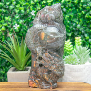Alternative view of Labradorite Dragon Carving