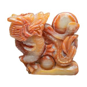 Banded Carnelian Dragon Carving