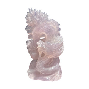 Periwinkle Rose Quartz Dragon Carving