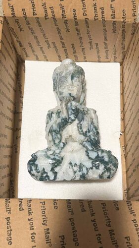 Large Moss Agate Buddha Carving photo review