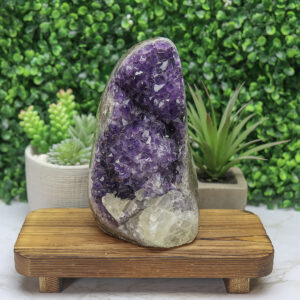 Alternative view of Large Amethyst Cluster Flat Base
