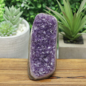 Alternative view of Large Amethyst Cluster Flat Base