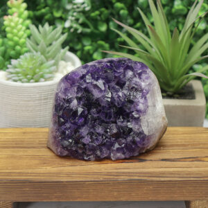 Alternative view of Large Amethyst Cluster Flat Base